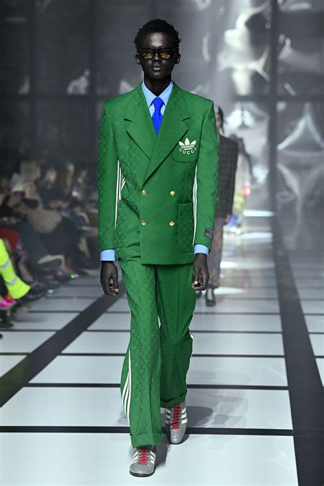 gucci suit green red lines|Gucci green velvet suit.